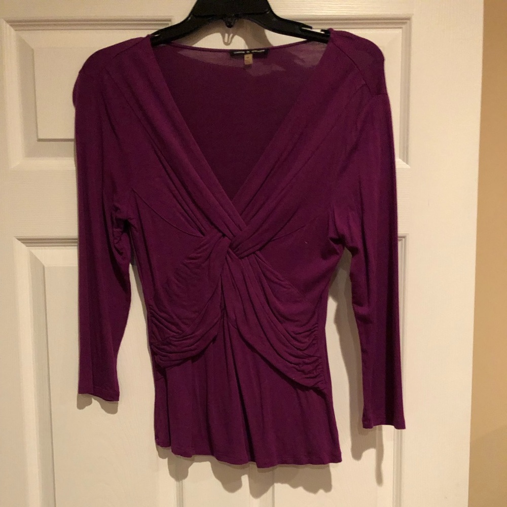 Fun Cable & Gage Fuchsia 3/4 sleeve top, size medium.